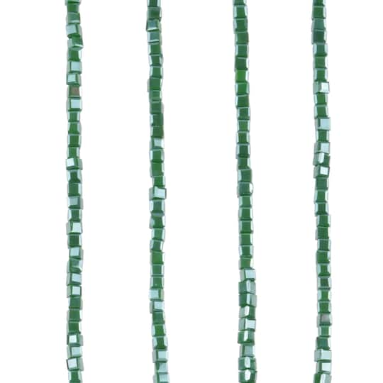 Green Cube Glass Beads, 2.5mm by Bead Landing&#x2122;